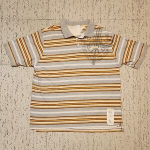 Rocawear 1/4 Button Down Stripe Casual Polo Shirt Vintage Y2K